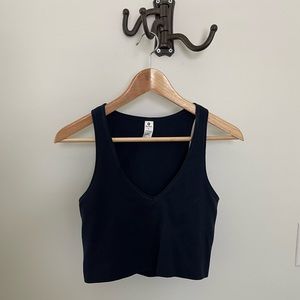 Bundle - 2 90 Degree by Reflex Longline Sports Bra/Crop Top - Navy & Yellow